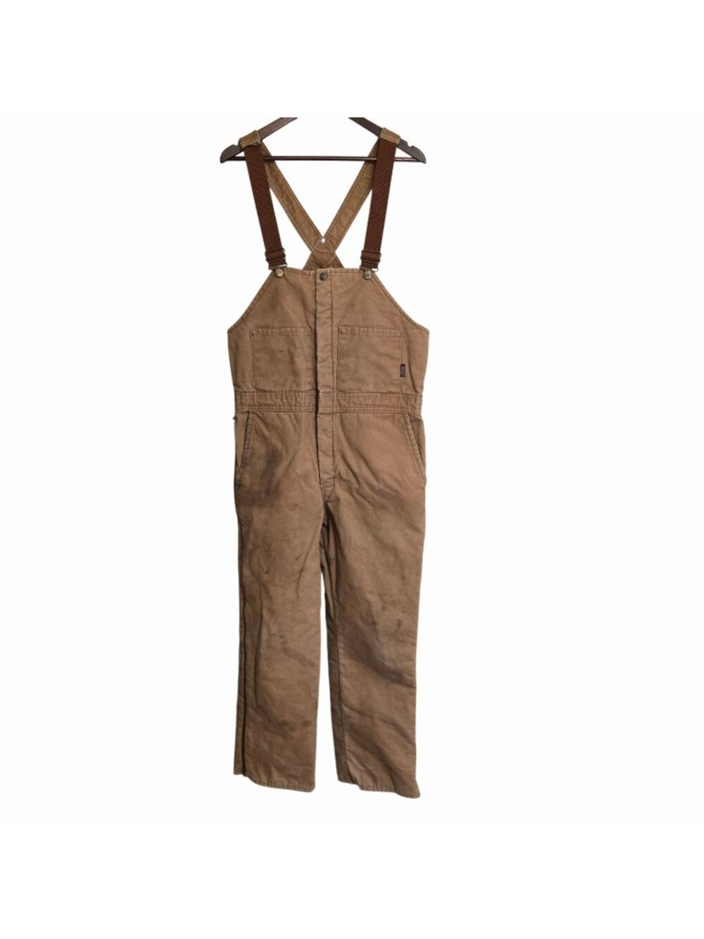 Walls Mens Brown Duck Canvas Insulated Overalls Workwear Medium